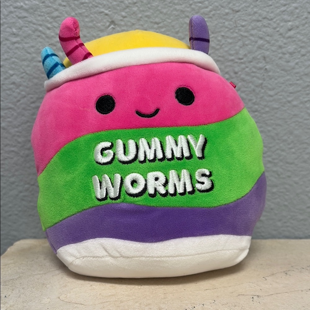 Squishmallows Gummy Worms Plush - Pink, Green, Purple, White